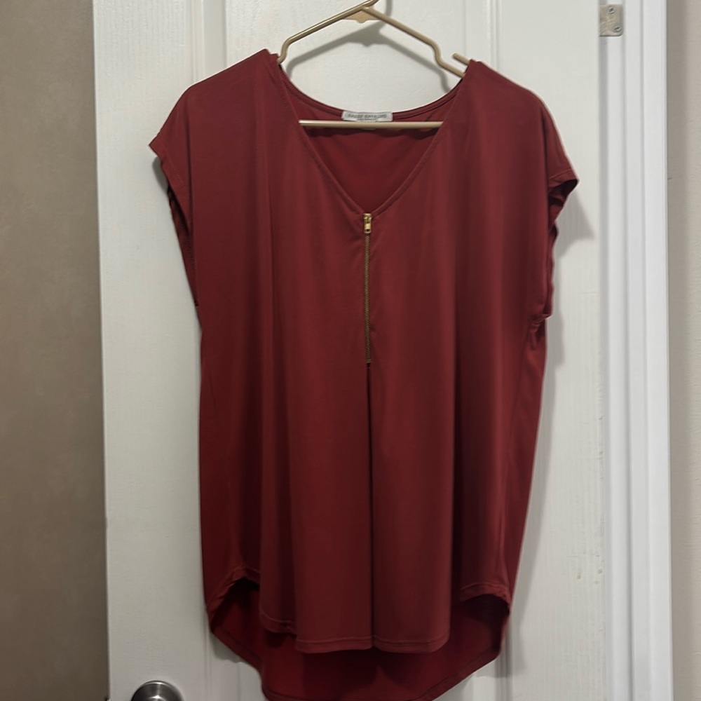 Half zip up dressy shirt.